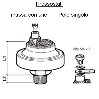 Sensore Pressostato M10 X 1 Tapered, per motore Barca